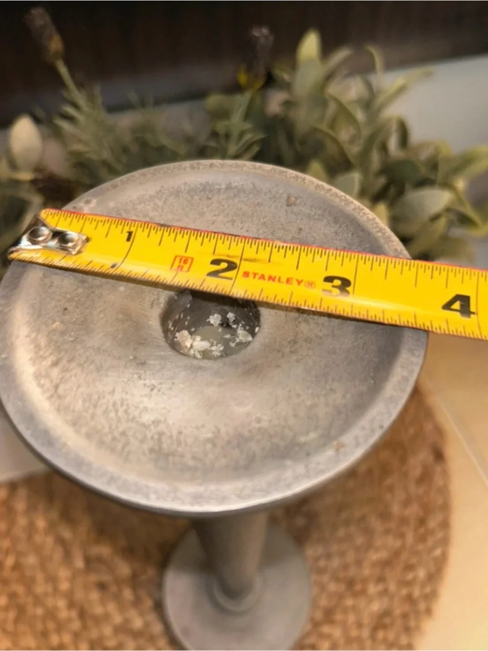 Illuminations pewter candlestick 11 inches tall.